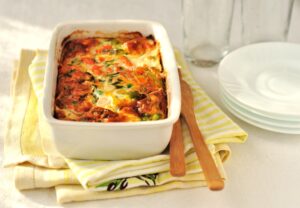 Tomaten-Paprika-Auflauf mit Rinderhack und Lauch