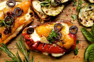 Bruschetta mit gegrillter Paprika und Mondarella