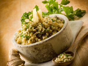 Risotto mit Pastinaken und Putenbrust