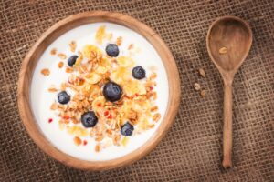 Müsli mit Blaubeeren