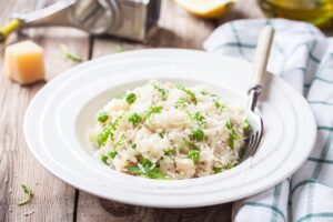 Risotto mit Erbsen und Parmesan