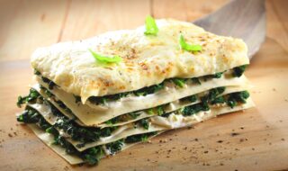 Spinatlasagne mit veganem Mozzarella